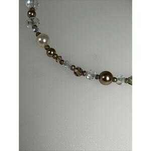 HOLLY YASHI Vintage Sterling Silver Pearl & Crystal Bead Necklace 18”